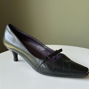 Aerosoles Leather Kitten Heel Bow Accent PointToe Retro Witch Fairy Cosplay Flaw